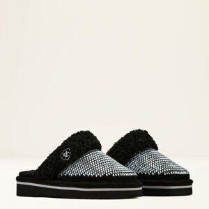 Ariat Women's Dazzle Black Jackie Square Toe Exotic Stack Slipper